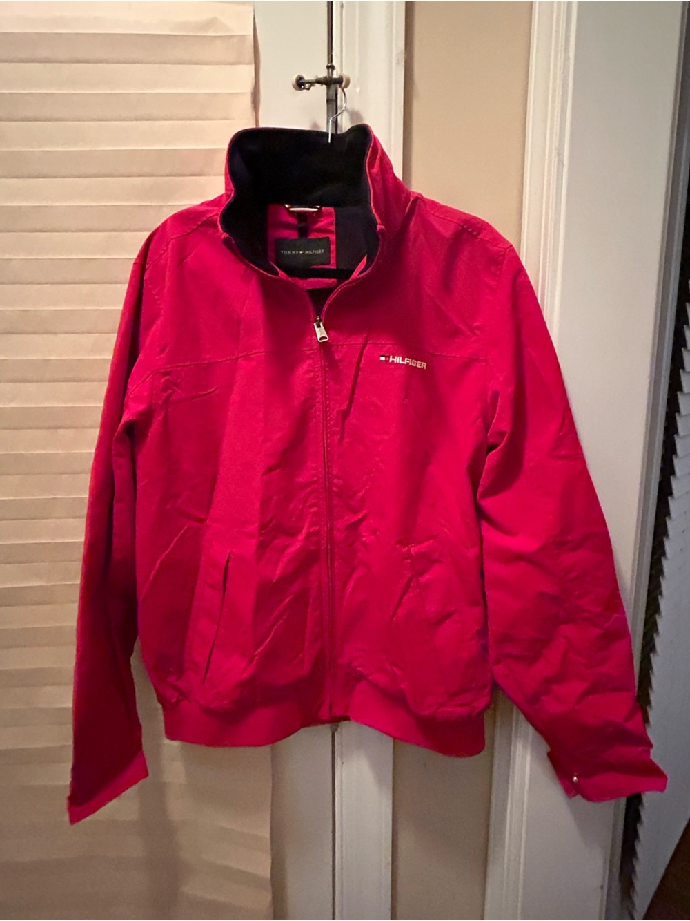 Tommy Hilfiger Bright Red Hooded Zip Jacket with Logo